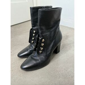 Balenciega Leather Studded Boots | Black in 36.5